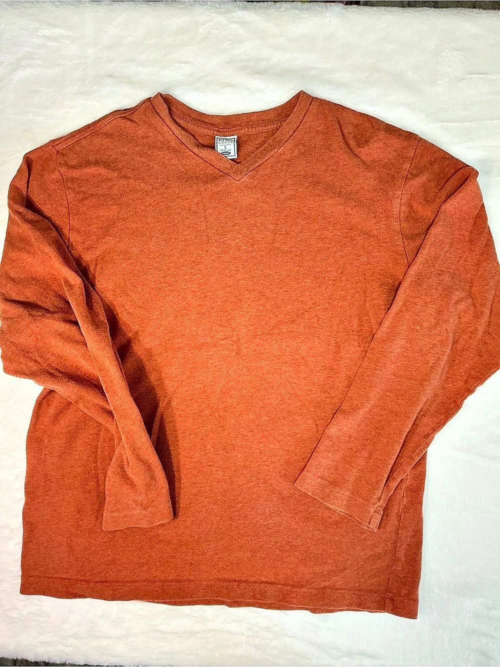 Old Navy Long Sleeve V-Neck Tee Orange Large